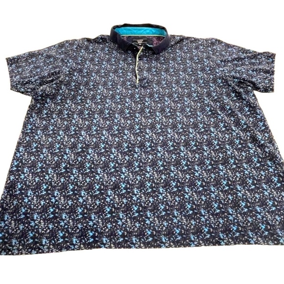 Visconti Black Men's Polo Shirt; Multi-Blues Speckled; Size XXL - Picture 2 of 6